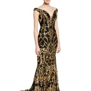 Jovani black/gold sz 4 gown dress